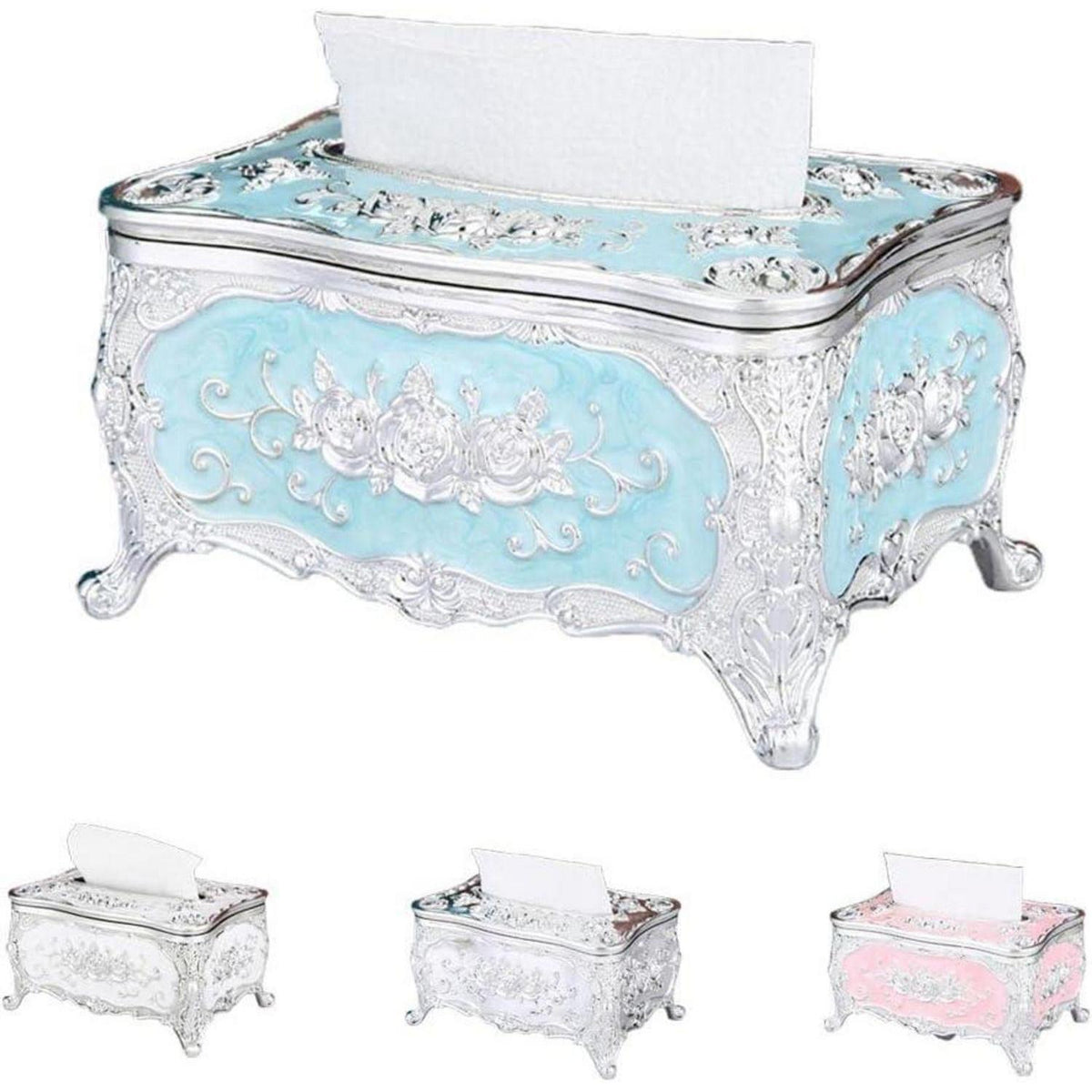 Retro Europäische Taschentuchbox Acryl Silber | Dekoratives Geschenk