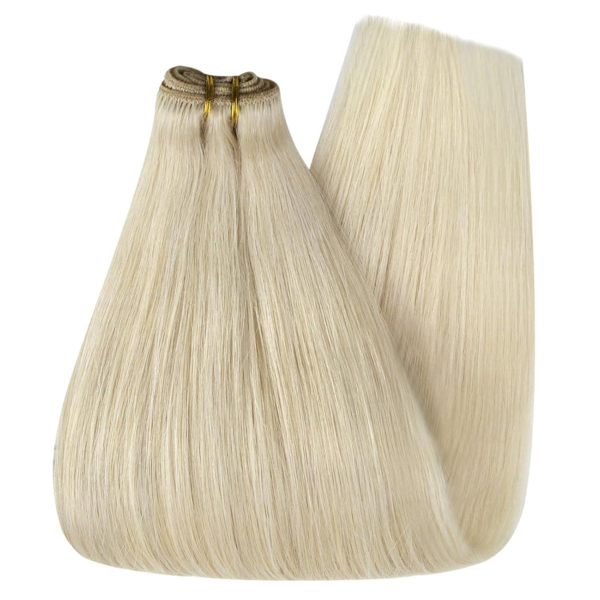 Echthaar Tressen Platinblond 45cm - Remy Weft Extensions