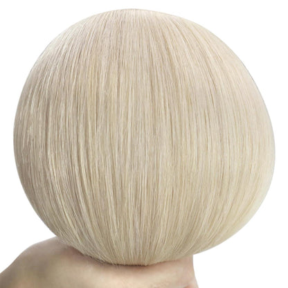 Echthaar Tressen Platinblond 45cm - Remy Weft Extensions