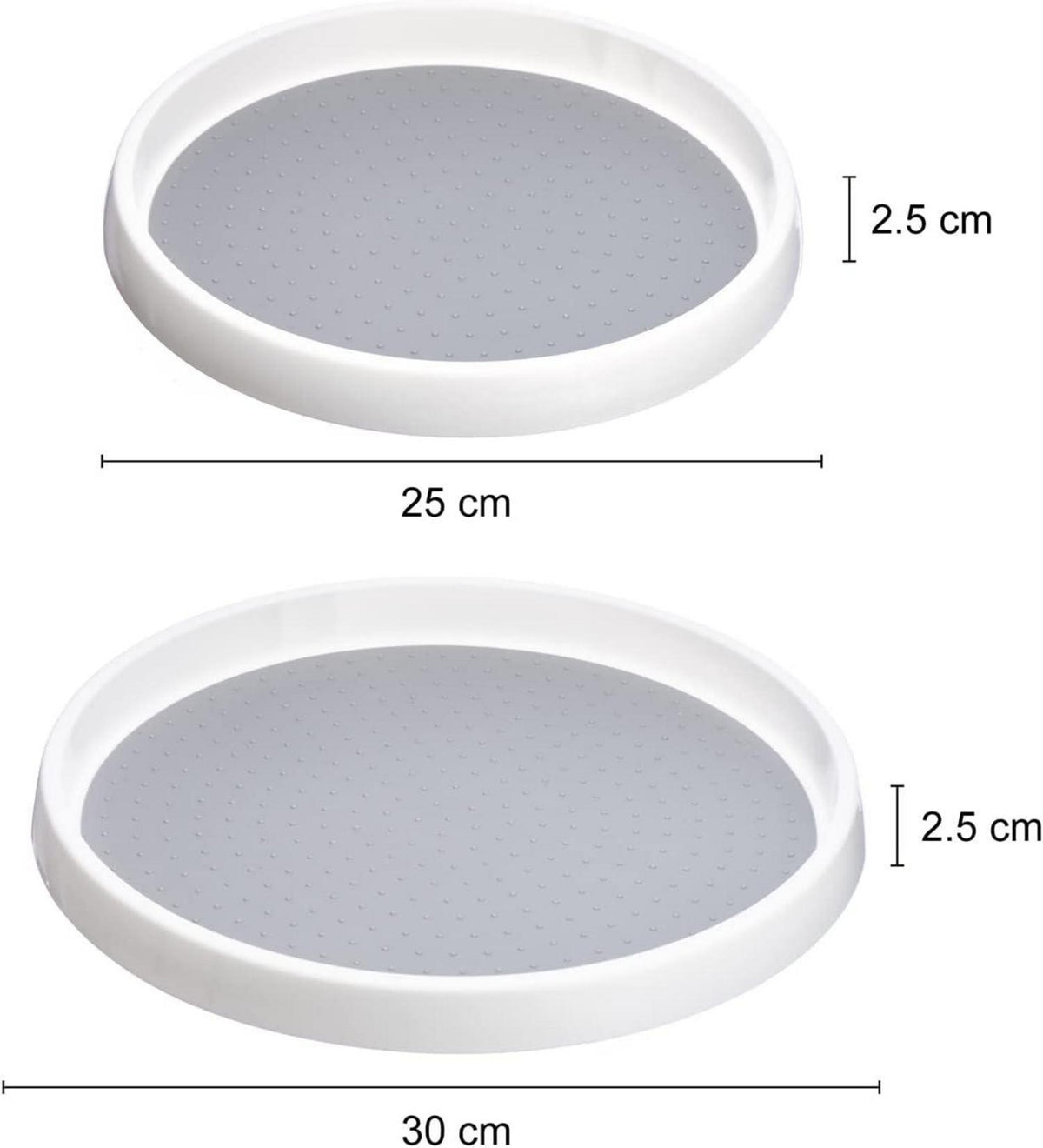 Gewürzregal Kühlschrank Drehteller 2er Set Rund Tablett Organizer 25cm 30cm