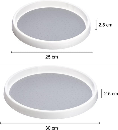 Gewürzregal Kühlschrank Drehteller 2er Set Rund Tablett Organizer 25cm 30cm