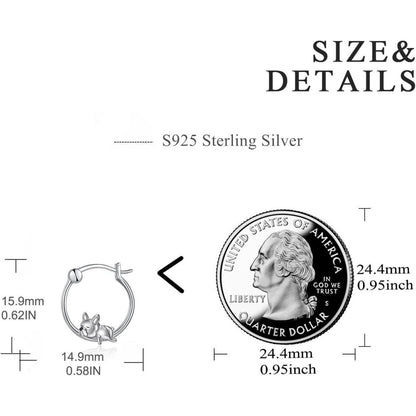 Creolen 925 Sterling Silber Französische Bulldogge/Schwarze Katze Schmuck Damen