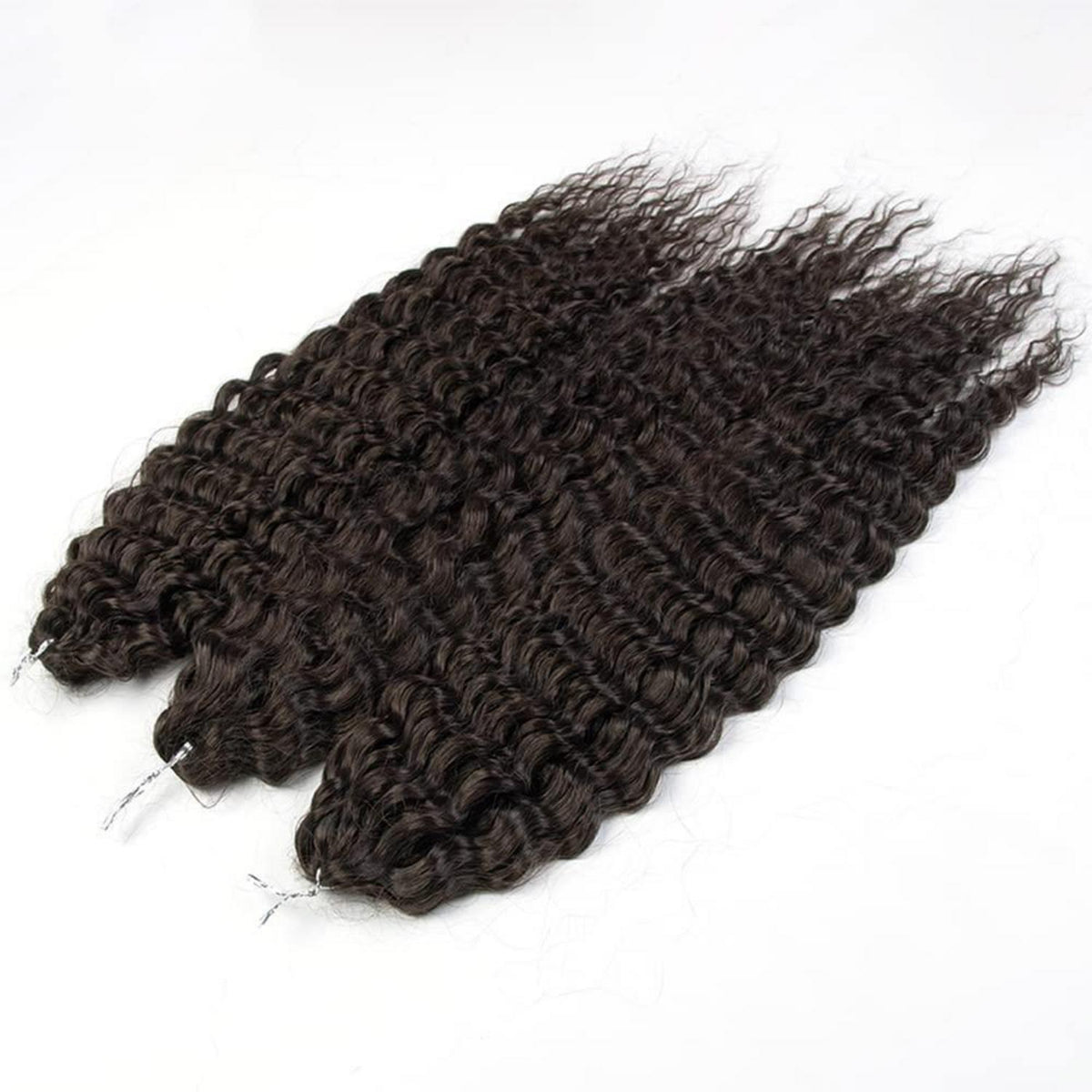 22 Zoll Häkelhaare dunkelbraun für Locs & Bohemian Waves