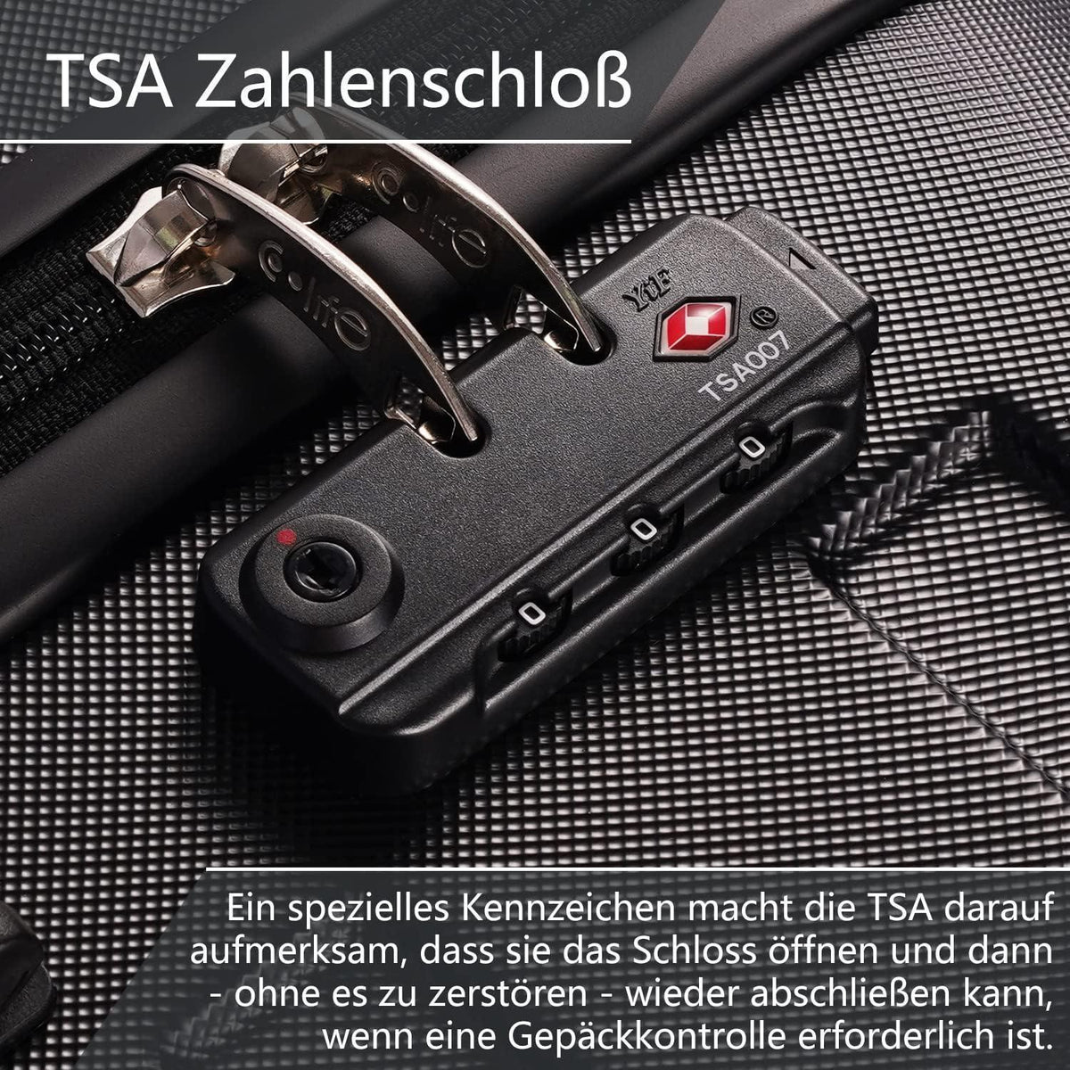 Großer Reisekoffer Dunkelblau mit TSA-Schloss & 4 Rollen