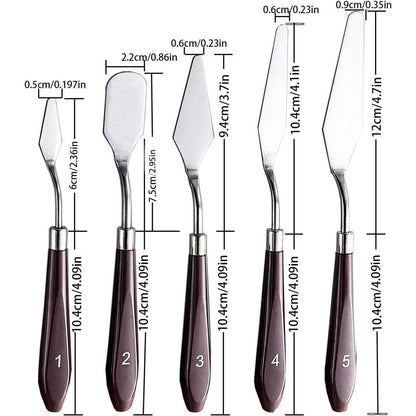 5er Set Malmesser für Acrylfarben – Künstlerqualität
