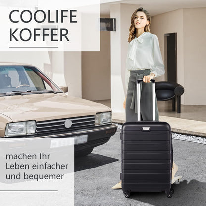 COOLIFE Reisekoffer-Set: Hartschale, TSA-Schloss, 3 Größen
