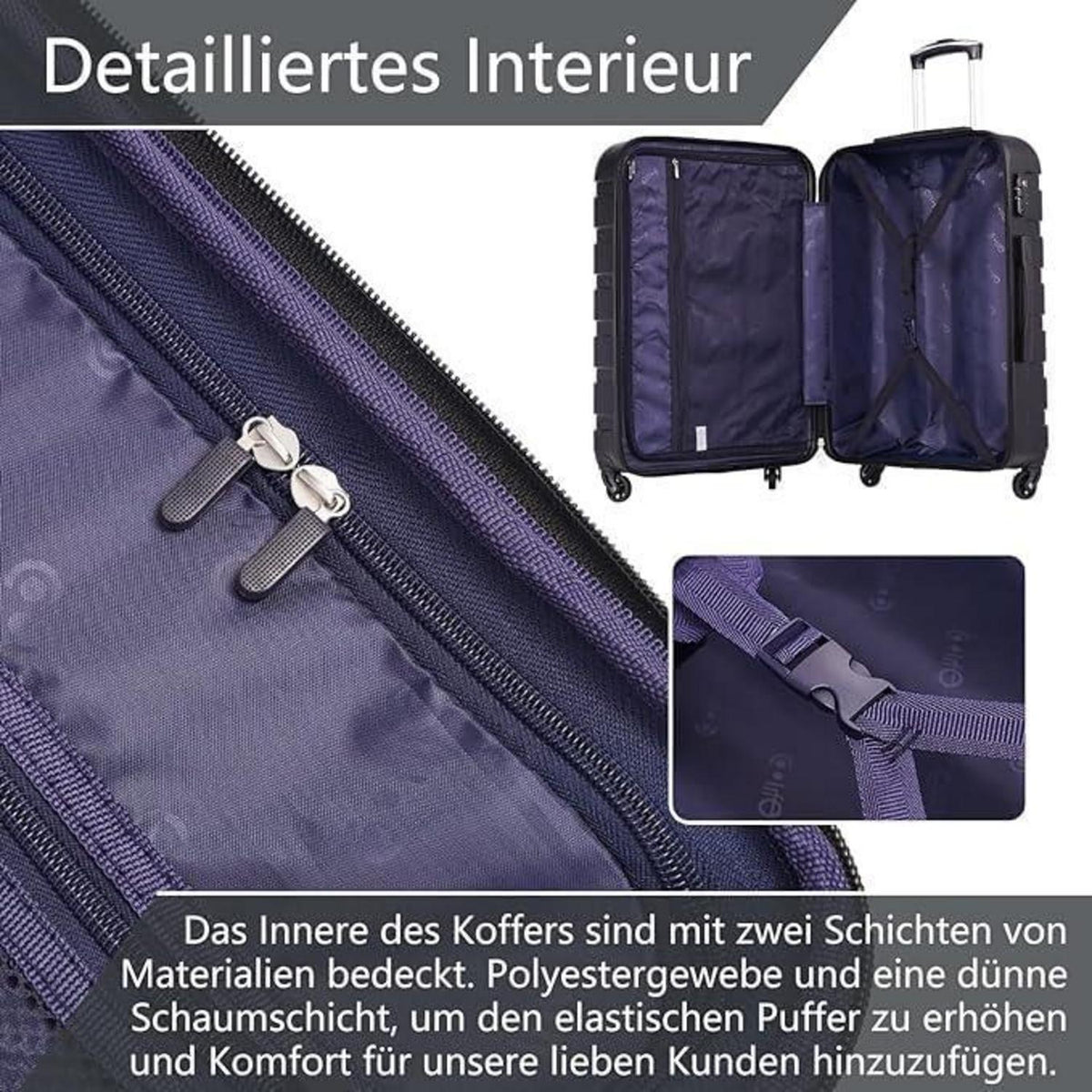 COOLIFE Reisekoffer-Set: Hartschale, TSA-Schloss, 3 Größen