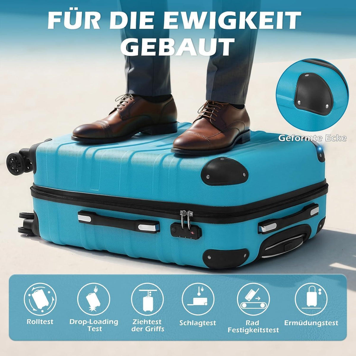 Erweiterbarer Reisekoffer mit TSA-Schloss – Grau Lila