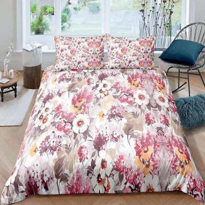 Kinder Bettwäsche Set Romantik Blumen 135x200 cm 4-teilig