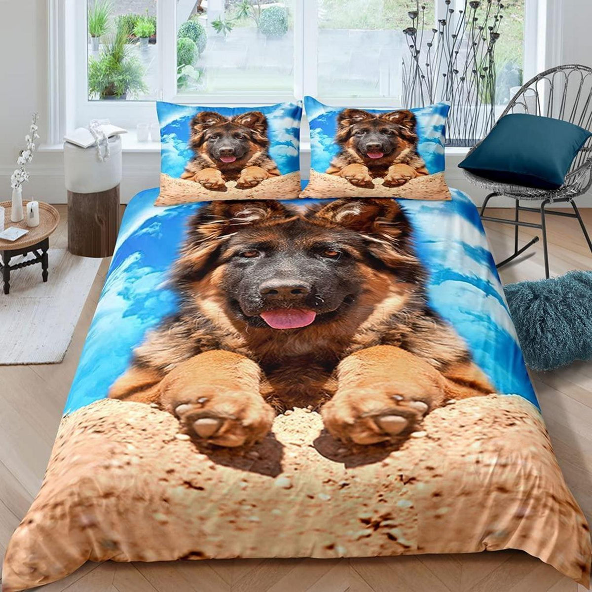 Teenager Bettwäsche Deutscher Schäferhund 200x200 cm 3-teilig