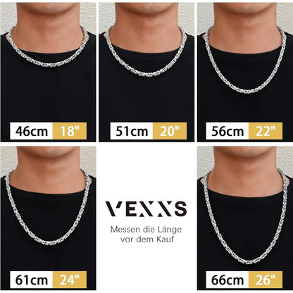 Königskette 4/6mm 18K Gold beschichtet Edelstahl Herren Damen