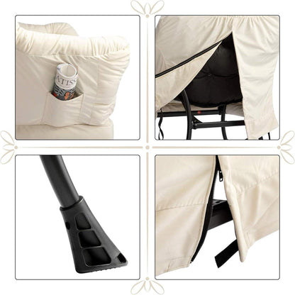 Beiger Ohrensessel mit Hocker – Wohnzimmer Relaxsessel