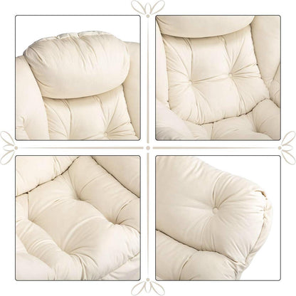 Beiger Ohrensessel mit Hocker – Wohnzimmer Relaxsessel