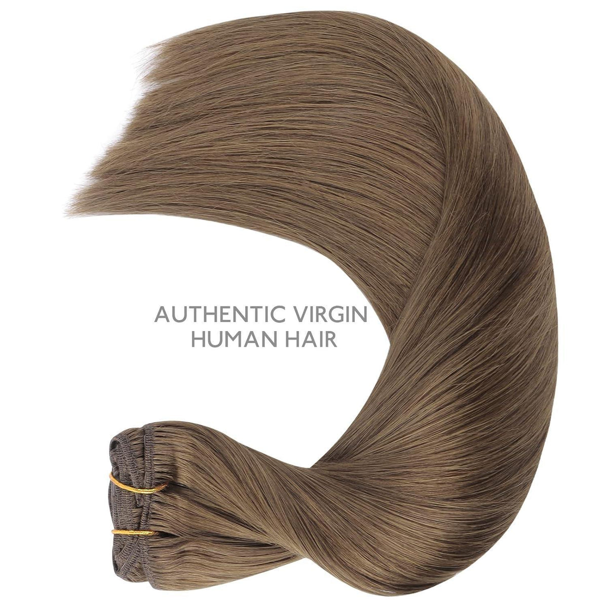 Clip in Haarverlängerung Echthaar Ash Braun 45cm