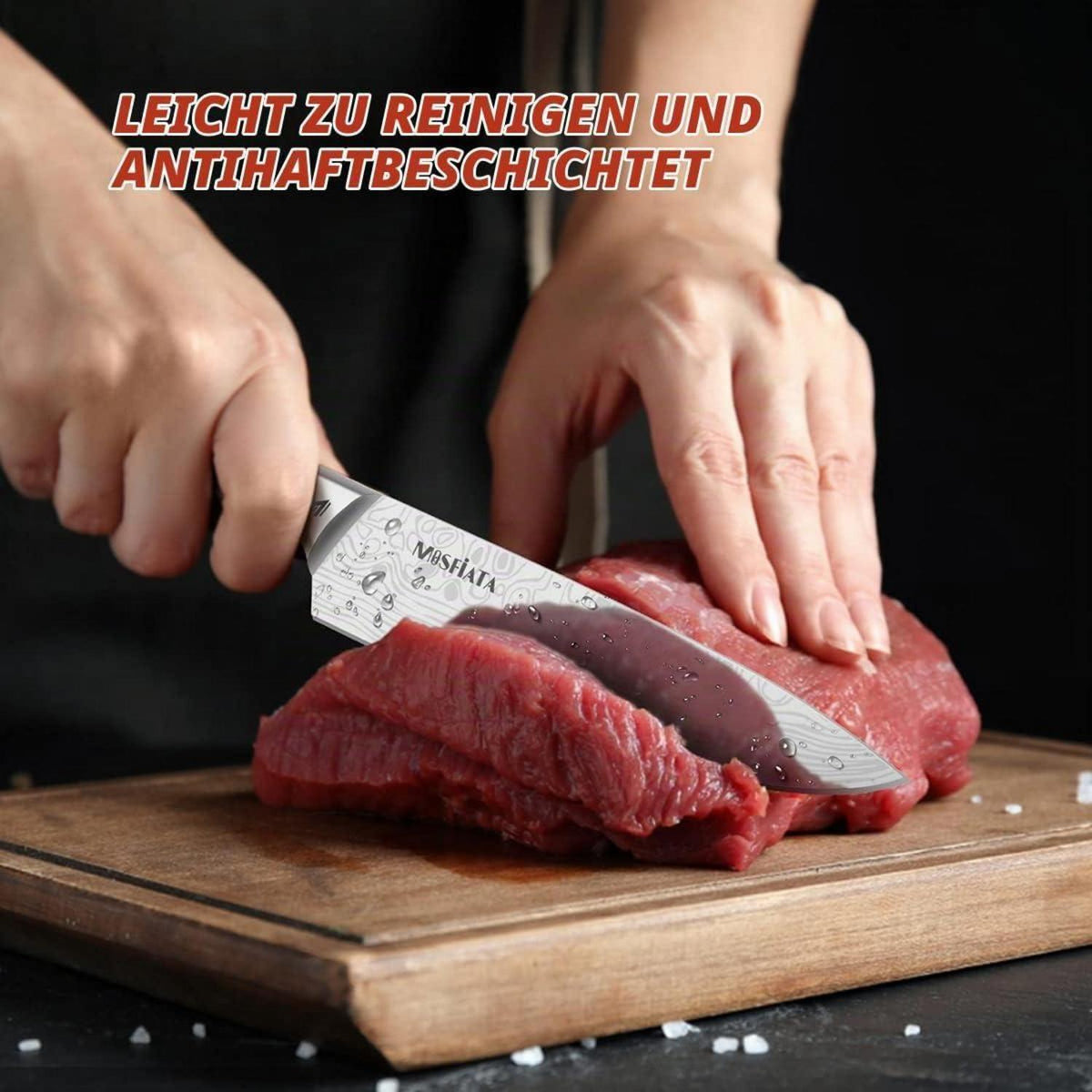 17-tlg. Messerblock Set Edelstahl | Kochmesser, Steakmesser & Zubehör