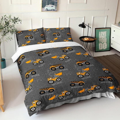 Bettbezug Baufahrzeuge Kinderzimmer Set 200x200 cm