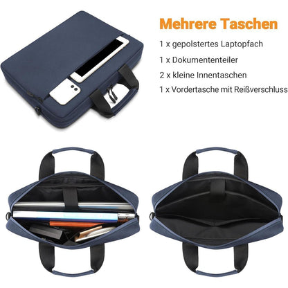 Laptoptasche 14 Zoll wasserdicht mit Schultergurt, dunkelblau