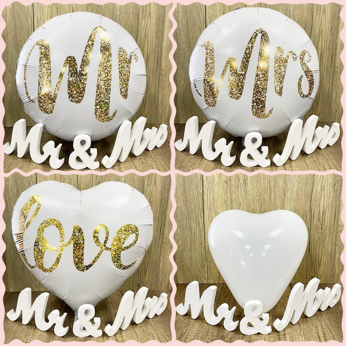 Hochzeitsdeko Set Just Married Girlande 23 Ballons Mr Mrs Love Folienballons