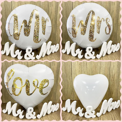 Hochzeitsdeko Set Just Married Girlande 23 Ballons Mr Mrs Love Folienballons