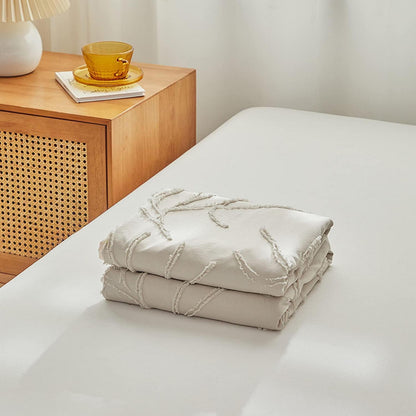 GETIYA Zweig Bettwäsche Set 135x200 Beige Mikrofaser