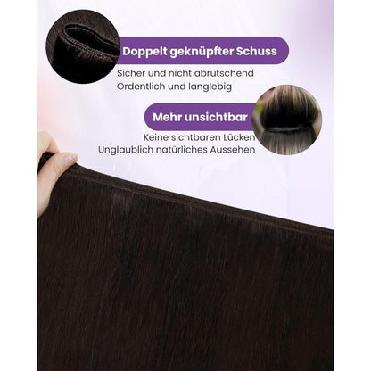 Dunkelbraune Echthaar Tressen 40cm - Remy Echthaar Extensions