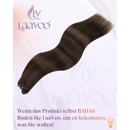 Dunkelbraune Echthaar Tressen 40cm - Remy Echthaar Extensions
