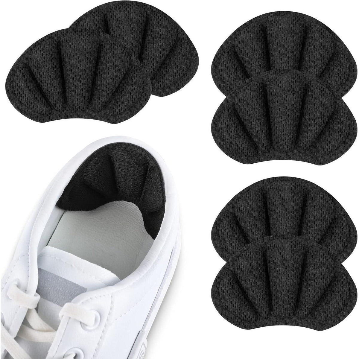 Sneaker Fersen Reparatur Patches, 3 Paar, Schwarz