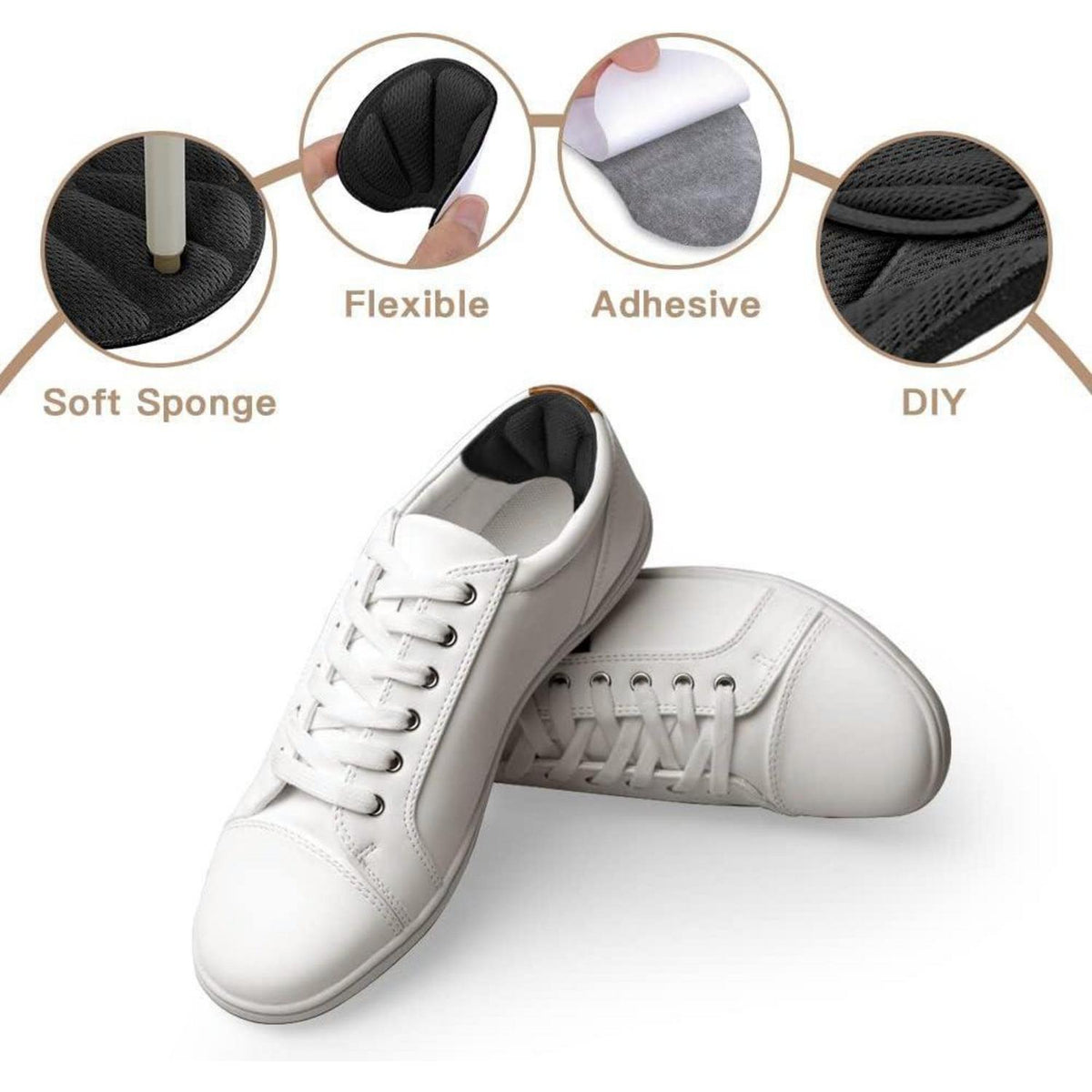 Sneaker Fersen Reparatur Patches, 3 Paar, Schwarz