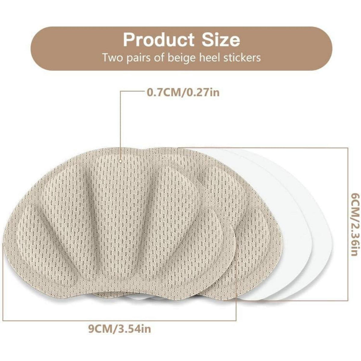 Fersen Reparatur Patches für Sneaker & Schuhe, 2 Paar Aprikose