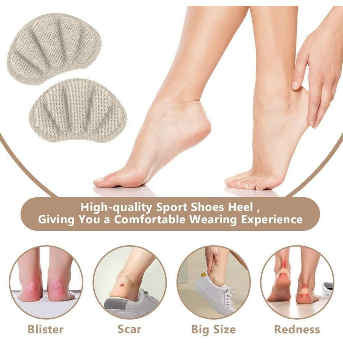 Fersen Reparatur Patches für Sneaker & Schuhe, 2 Paar Aprikose