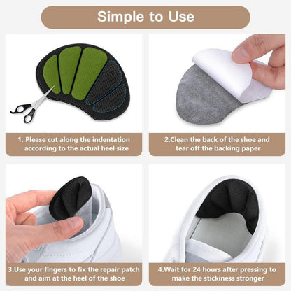 Fersen Reparatur Patches für Sneaker & Schuhe – 2 Paar Schwarz
