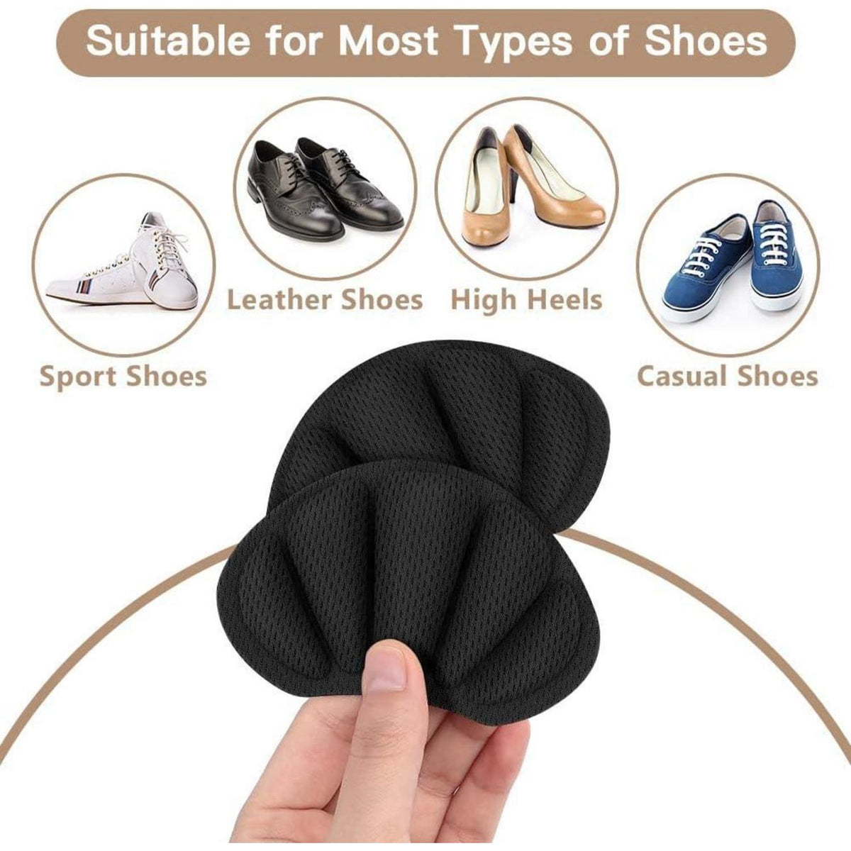 Fersen Reparatur Patches für Sneaker & Schuhe – 2 Paar Schwarz