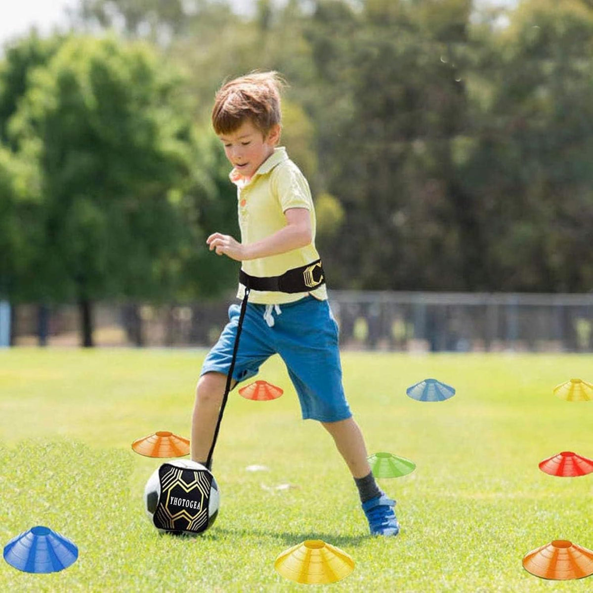 Fußball Trainingsset mit Trainer, Hütchen & Taillengürtel, Gr. 3/4/5