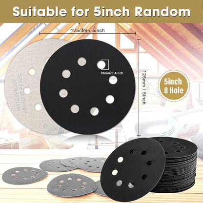 Schleifpapier 125mm Klett 320 Körnung, 50 Stück, Nass/Trocken