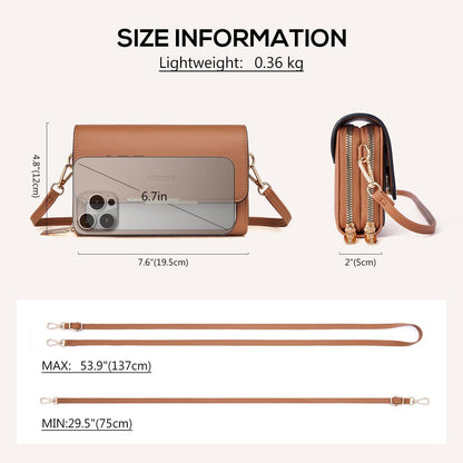 Kleine Damen Umhängetasche Crossbody Handy in Lederoptik