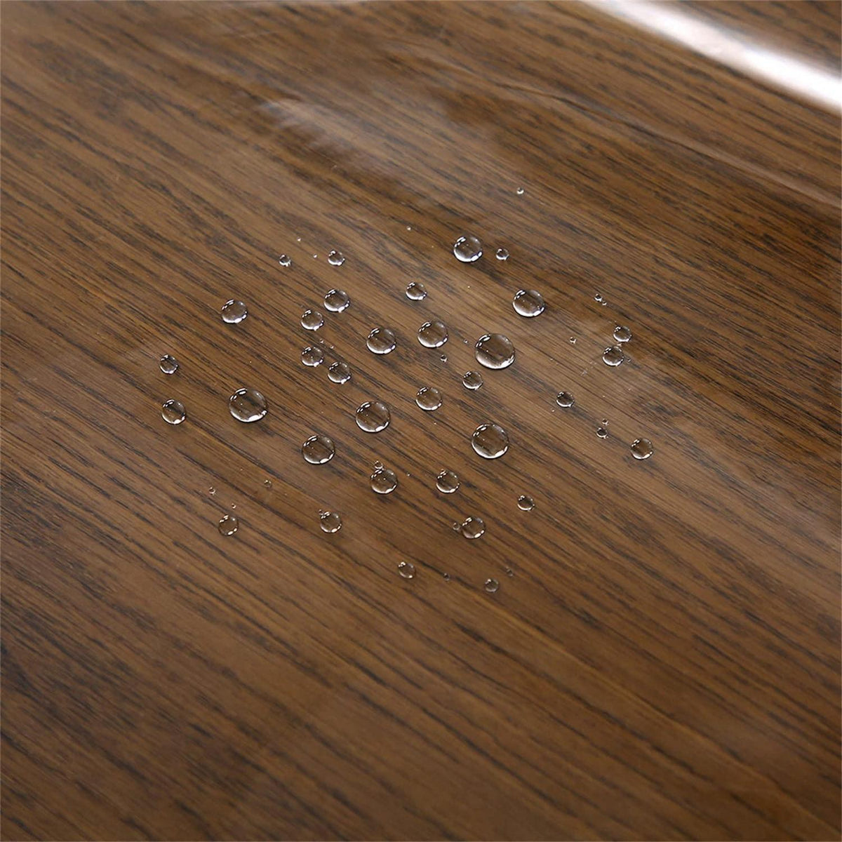 Wasserdichte Tischdecke Vinyl PVC, braun, 150x270cm mit Spitze