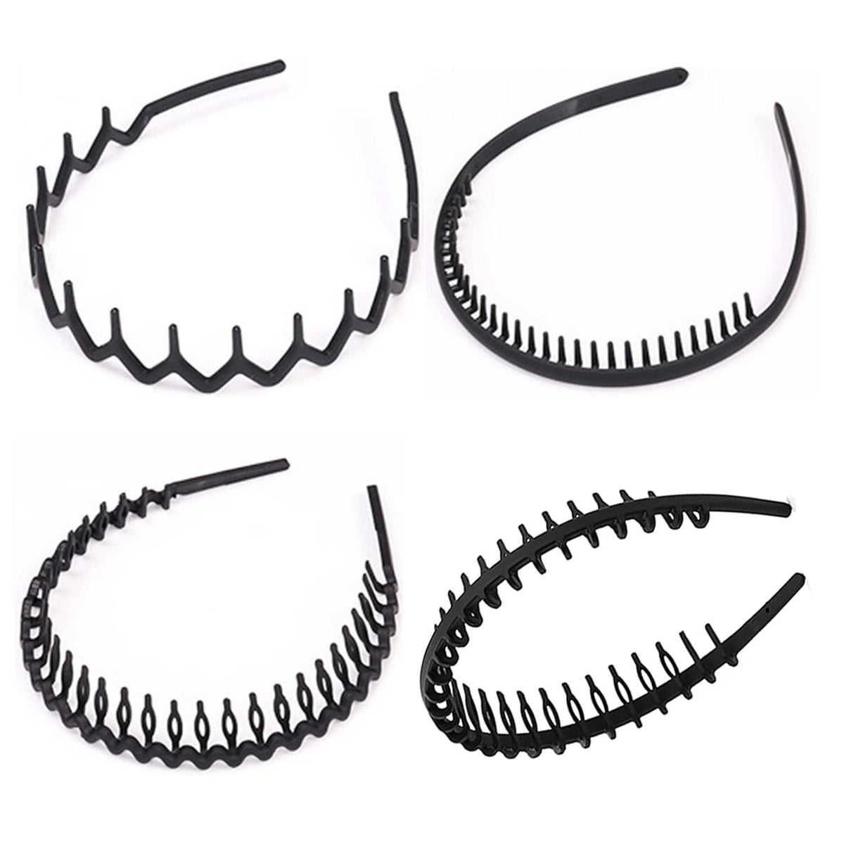 Elastisches Haarband Set mit Zickzack-Design, 4 Stück