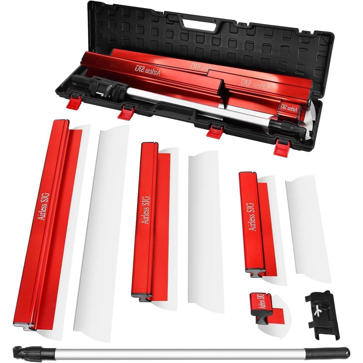 Airless Flächenspachtel Set mit Teleskopstange und Koffer