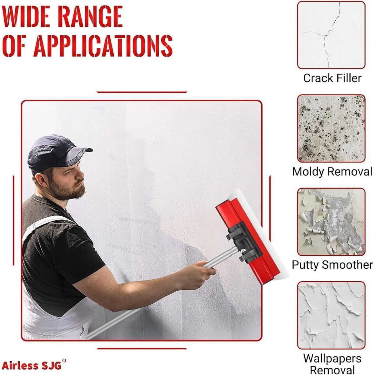 Airless Flächenspachtel Set mit Teleskopstange und Koffer