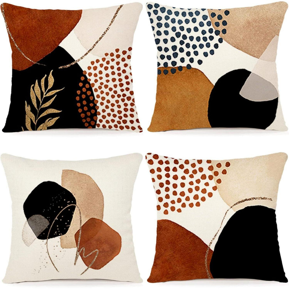 4er Set Kissenbezüge 40x40 Leinen – Modernes Boho Design