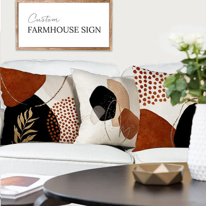 4er Set Kissenbezüge 40x40 Leinen – Modernes Boho Design