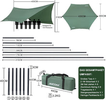 JAICOM Tarp 3,7x4,3 - Wasserdicht, Ultraleicht, UV-beständig