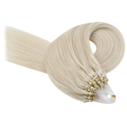 Echthaar Micro Ring Extensions Platinblond 60cm