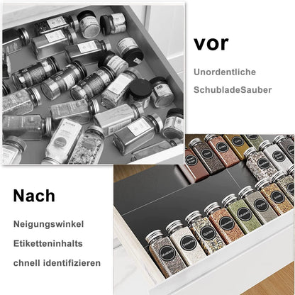 Gewürzregal Schublade ausziehbar Küchenregal 3 Ebenen Organizer