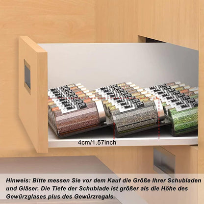 Ausziehbares Gewürzregal Schublade Kohlenstoffstahl 3 Ebenen Organizer