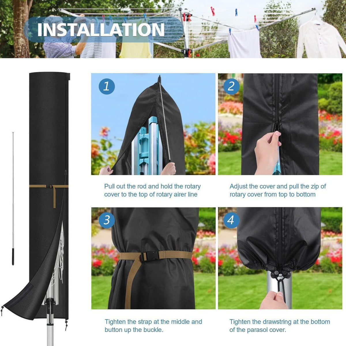 Wäschespinne Abdeckung für Leifheit – Wasserdicht & Windfest