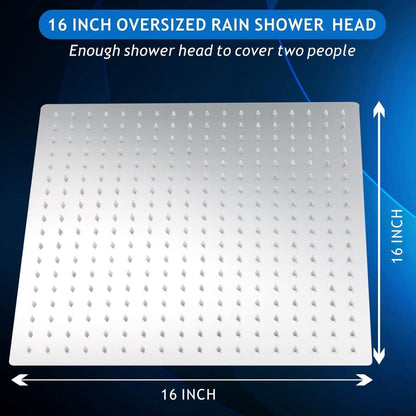 Großer Edelstahl Duschkopf 40.5cm Chrom | Regendusche mit hohem Druck