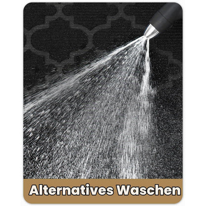Fußmatte Groß 120x180 cm - Rutschfest & Waschbar Schwarz