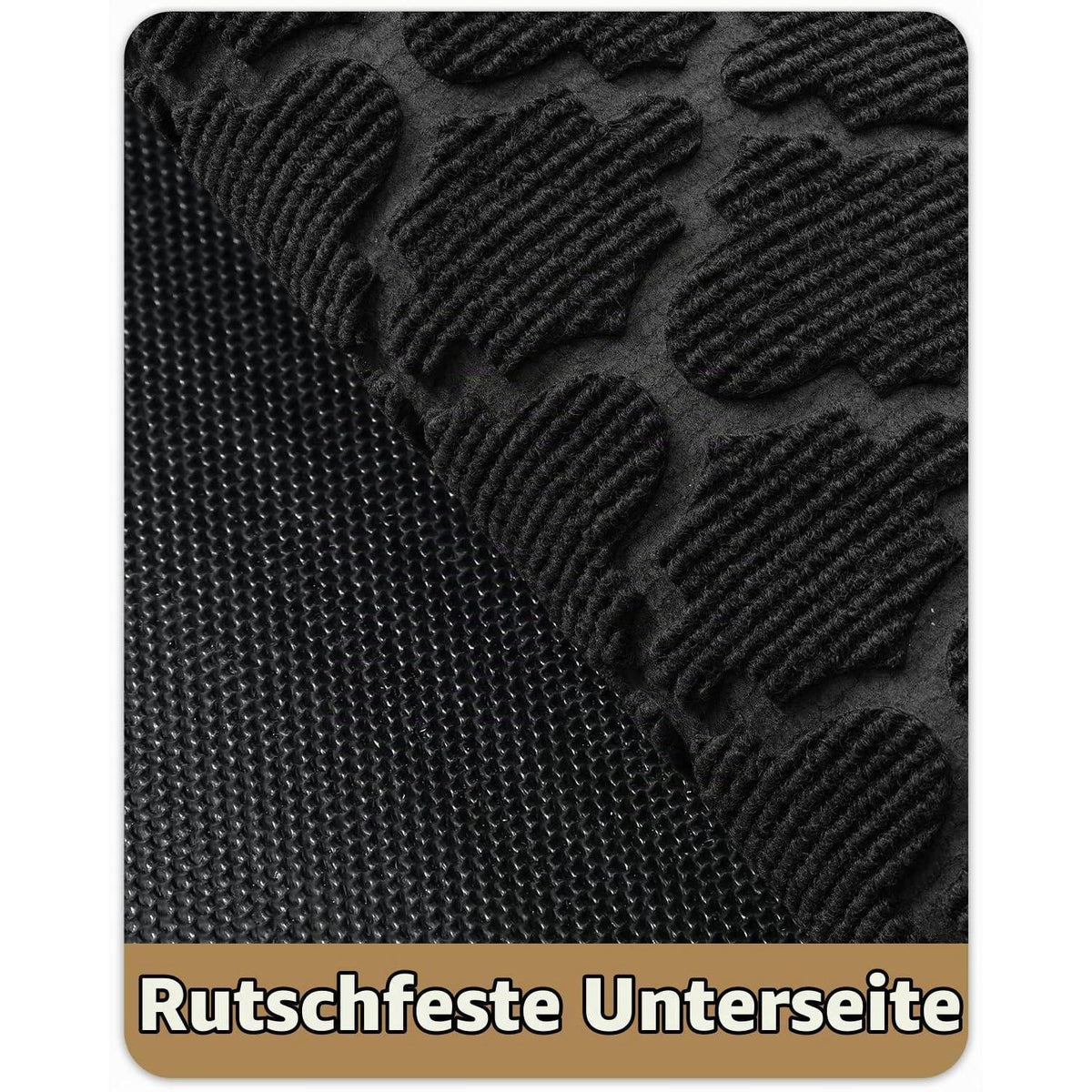 Fußmatte Groß 90x150 cm - Rutschfest & Waschbar Schwarz