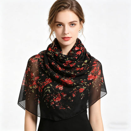 Leichtes Chiffon-Halstuch Damen elegant 160x50cm